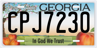 GA license plate CPJ7230
