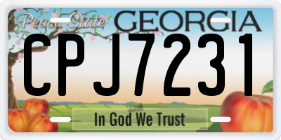 GA license plate CPJ7231
