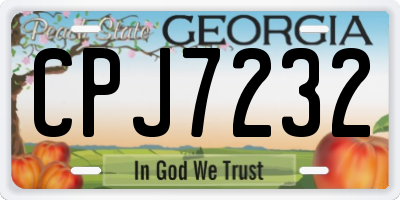 GA license plate CPJ7232