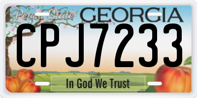 GA license plate CPJ7233