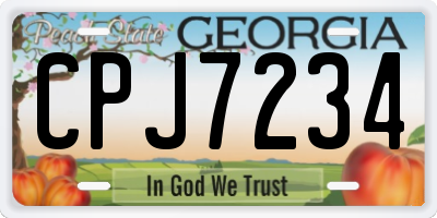 GA license plate CPJ7234