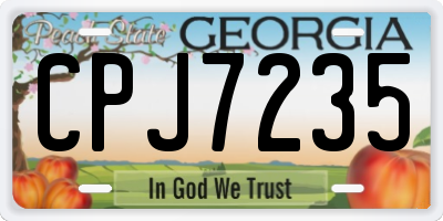 GA license plate CPJ7235