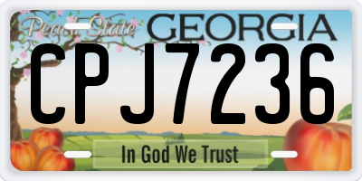 GA license plate CPJ7236