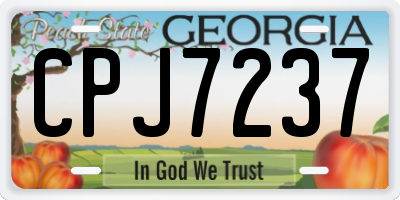 GA license plate CPJ7237