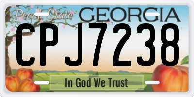 GA license plate CPJ7238