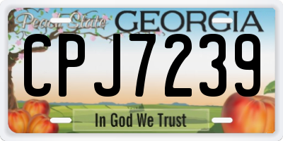 GA license plate CPJ7239