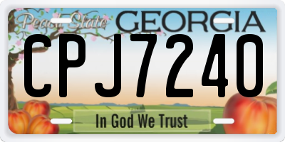 GA license plate CPJ7240