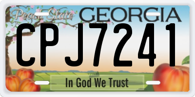 GA license plate CPJ7241