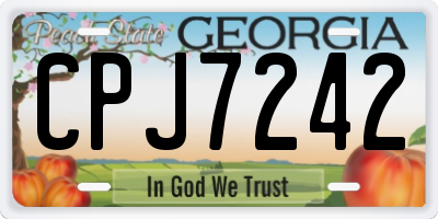 GA license plate CPJ7242