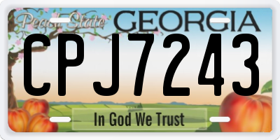 GA license plate CPJ7243