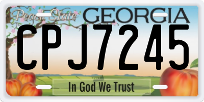 GA license plate CPJ7245
