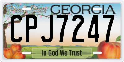 GA license plate CPJ7247