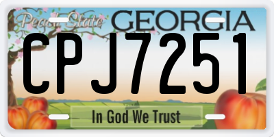 GA license plate CPJ7251
