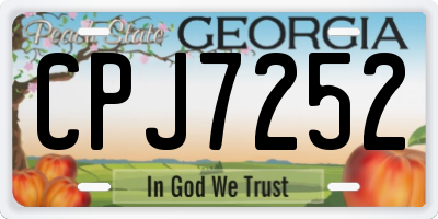 GA license plate CPJ7252