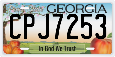GA license plate CPJ7253