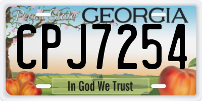 GA license plate CPJ7254