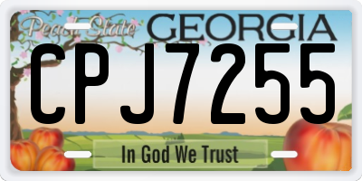 GA license plate CPJ7255