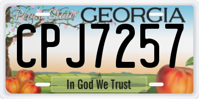 GA license plate CPJ7257