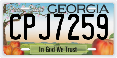 GA license plate CPJ7259
