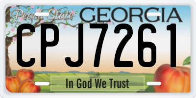 GA license plate CPJ7261