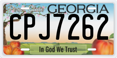 GA license plate CPJ7262
