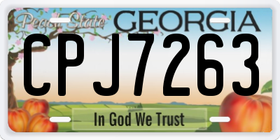 GA license plate CPJ7263