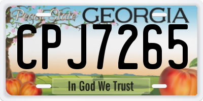 GA license plate CPJ7265