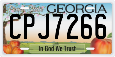 GA license plate CPJ7266