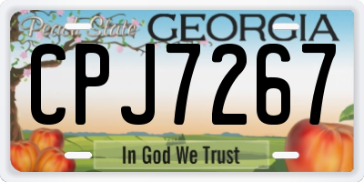 GA license plate CPJ7267