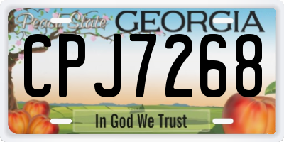 GA license plate CPJ7268