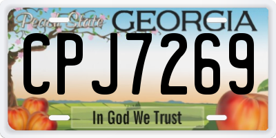 GA license plate CPJ7269
