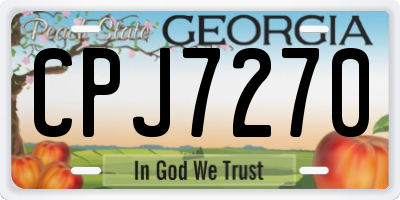 GA license plate CPJ7270