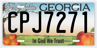 GA license plate CPJ7271