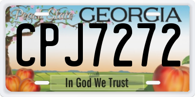 GA license plate CPJ7272