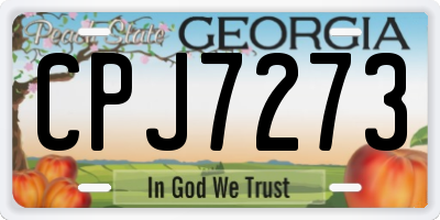 GA license plate CPJ7273