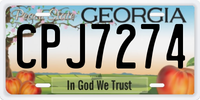 GA license plate CPJ7274