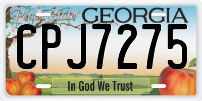 GA license plate CPJ7275