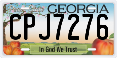 GA license plate CPJ7276