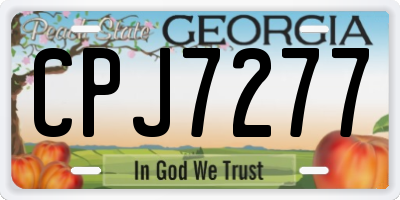 GA license plate CPJ7277
