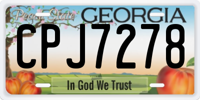 GA license plate CPJ7278