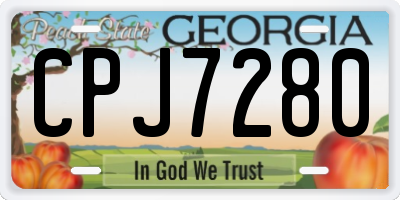GA license plate CPJ7280