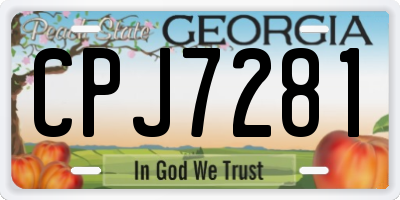GA license plate CPJ7281