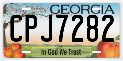 GA license plate CPJ7282
