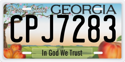 GA license plate CPJ7283