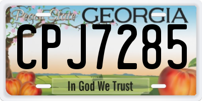 GA license plate CPJ7285