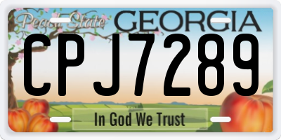 GA license plate CPJ7289