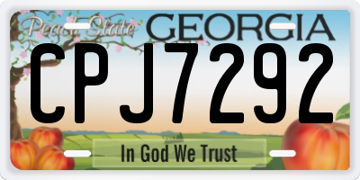 GA license plate CPJ7292