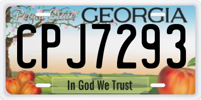 GA license plate CPJ7293