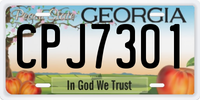 GA license plate CPJ7301