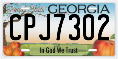 GA license plate CPJ7302